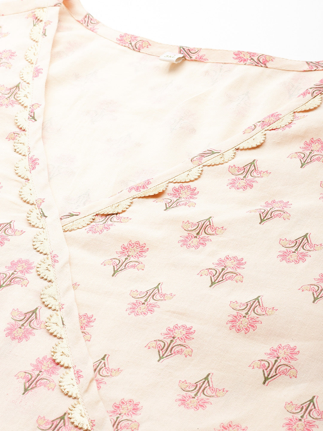 Plus Size Floral Printed Wrap Maxi Pure Cotton Ethnic Dress