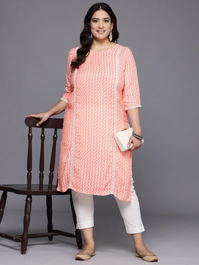 A PLUS BY AHALYAA Plus Size Printed Muslin Kurta - Off White