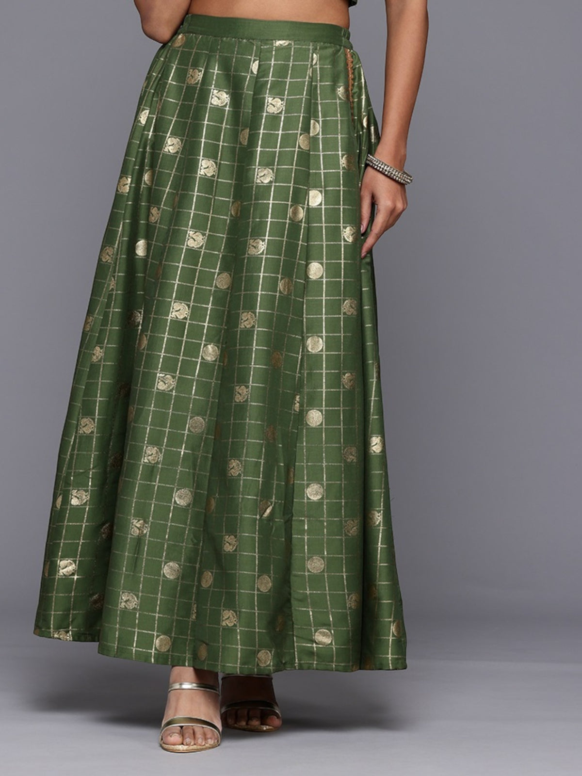 Women Printed Flared Maxi Skirt