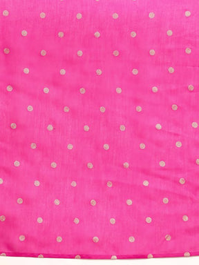 Pink Polka Dots Chiffon Fabric