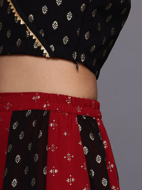 Printed Foil Print Ready to Wear Lehenga & Blouse With Dupatta