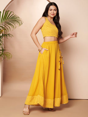 Embellished Sequinned Ready to Wear Lehenga & Blouse With Dupatta