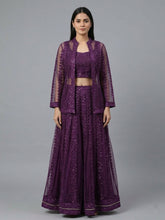 Embellished Top with Skirt & Jacket