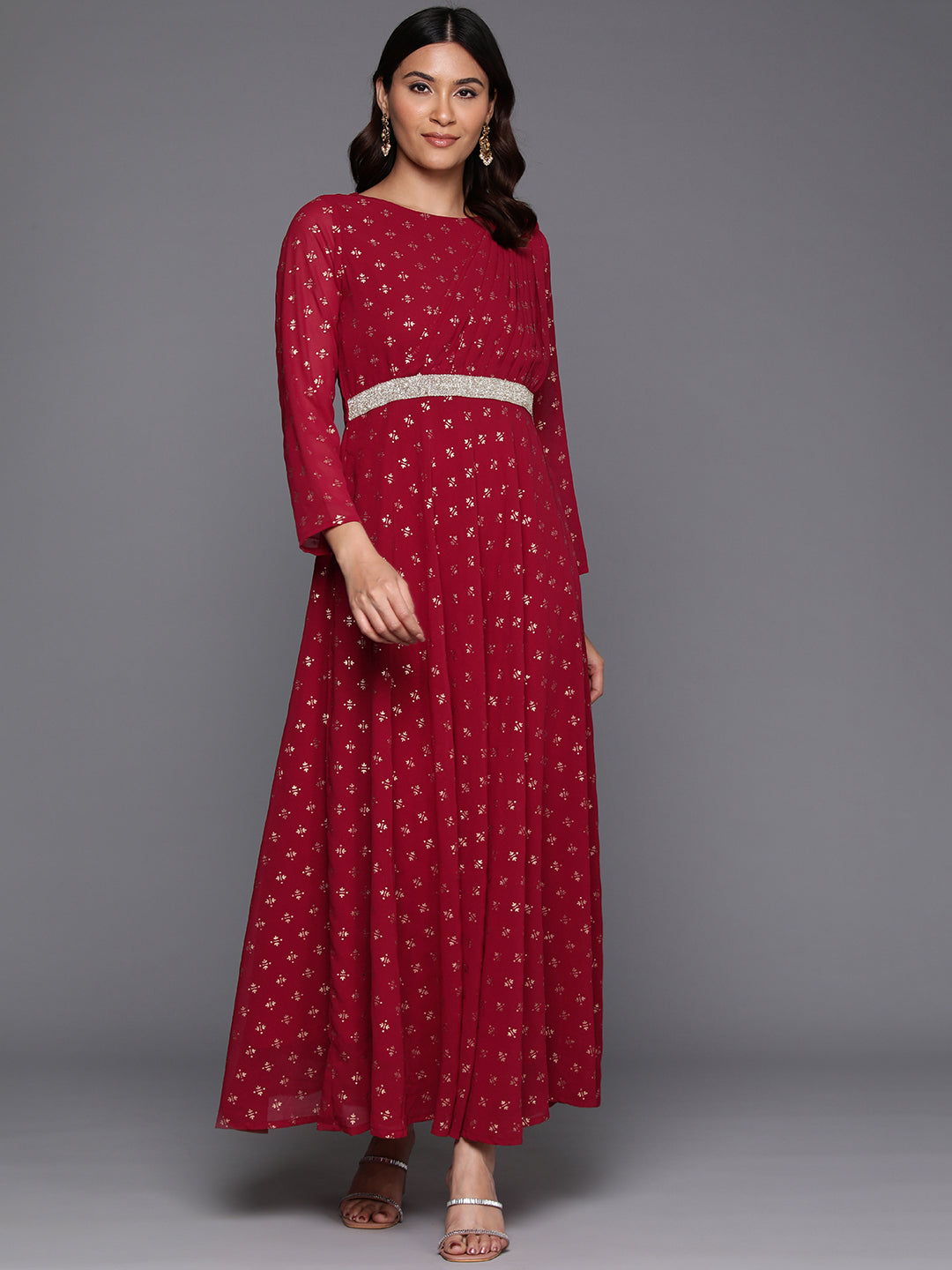Women Ethnic Motifs Printed A-line Maxi Dress