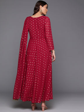 Women Ethnic Motifs Printed A-line Maxi Dress