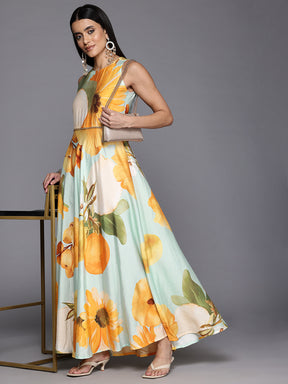 Floral Print Ethnic Dress