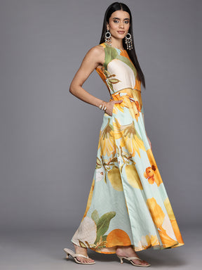 Floral Print Ethnic Dress