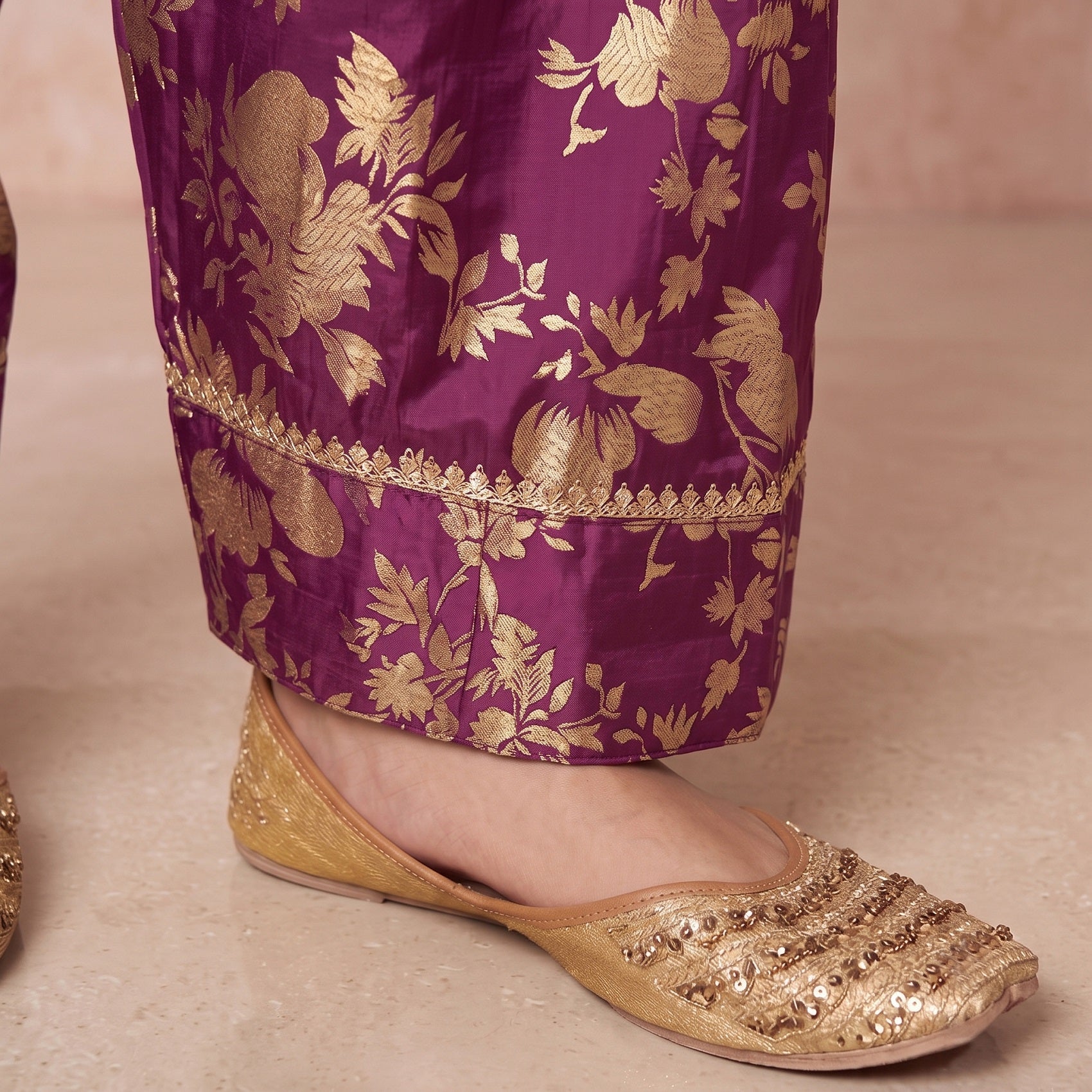 Women Woven Design Silk Salwar