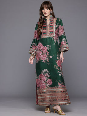 Ahalyaa Women Floral Printed Sequinned Floral Kurta