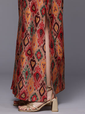 Ethnic Motifs Printed Mirror Work Kurta