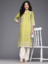 Geometric Printed Chikankari Kurta