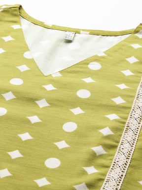 Geometric Printed Chikankari Kurta