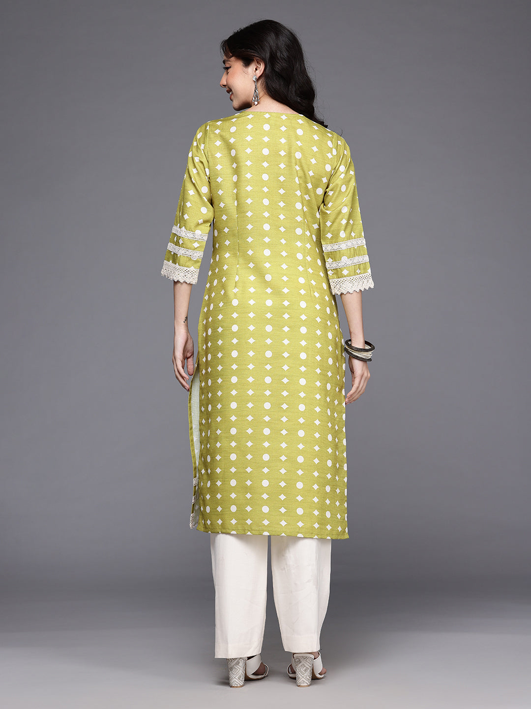 Geometric Printed Chikankari Kurta