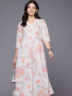 Floral Printed Gotta Patti A-Line Kurta