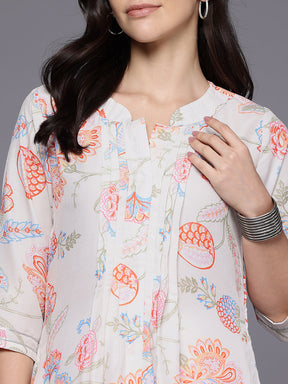 Floral Printed Gotta Patti A-Line Kurta