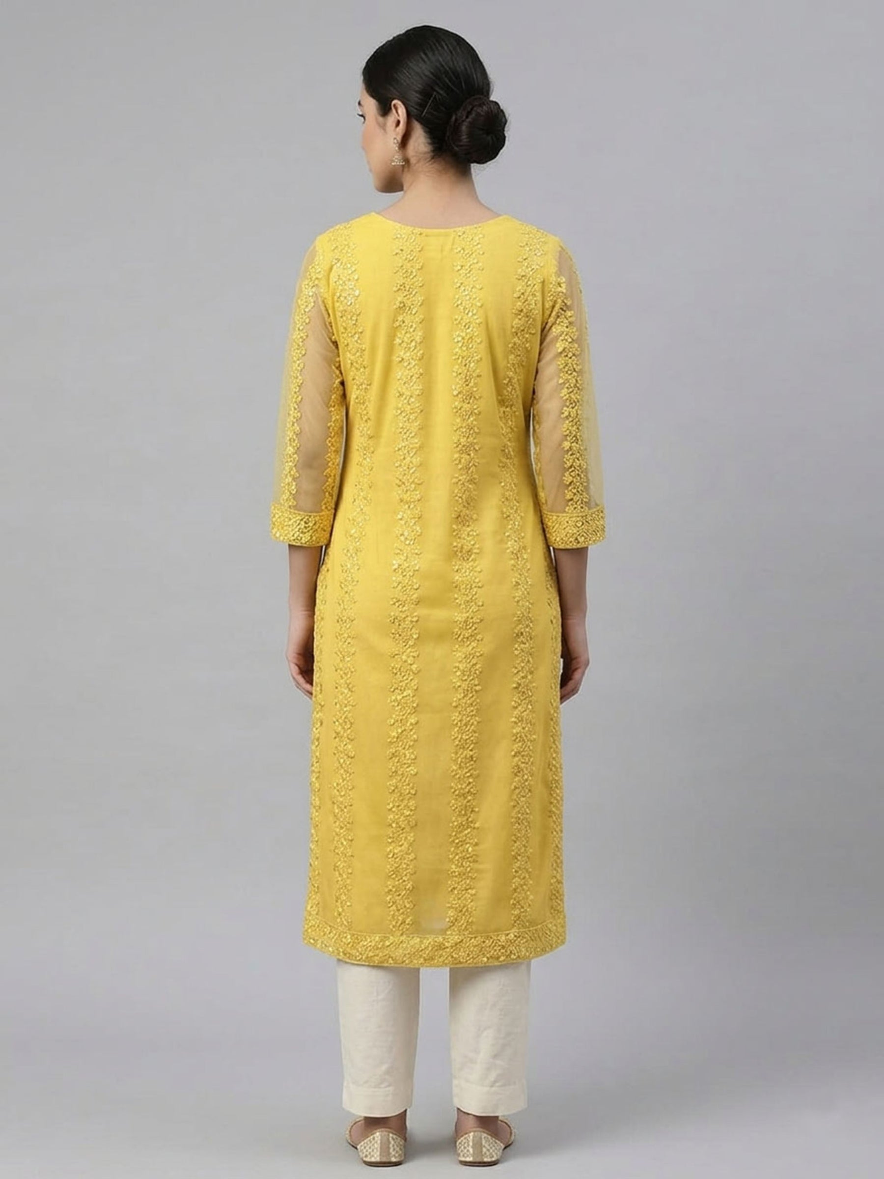 Women Embroidered Sequinned Kurta