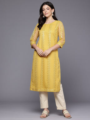 Women Embroidered Sequinned Kurta