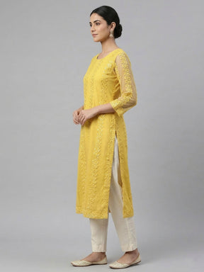Women Embroidered Sequinned Kurta