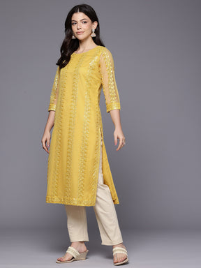 Women Embroidered Sequinned Kurta
