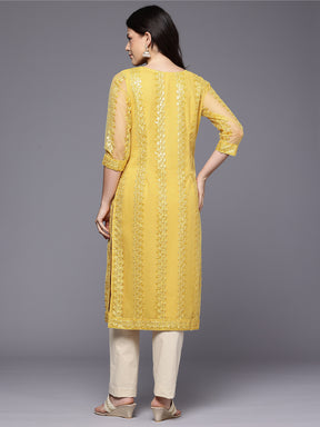 Women Embroidered Sequinned Kurta