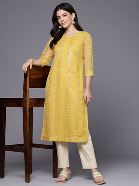 Women Embroidered Sequinned Kurta