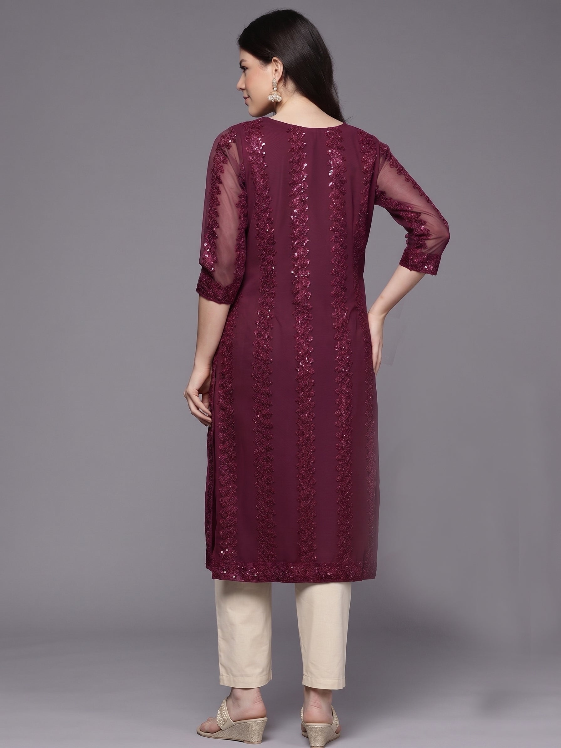 Women Embellished Sequinned Kurta