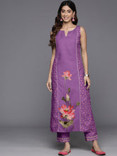 Women Floral Printed Panelled Gotta Patti Kurta with Trousers