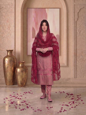 Women Ethnic Motifs Embroidered Regular Sequinned Kurta with Trousers & With Dupatta