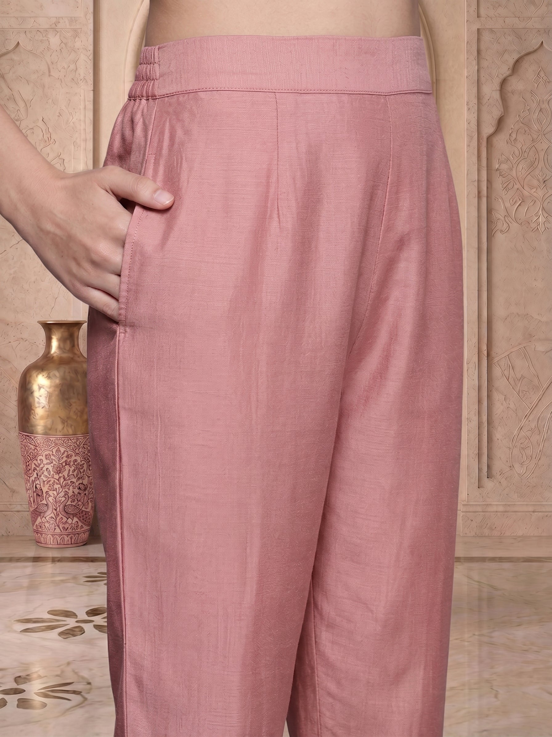 Women Ethnic Motifs Embroidered Regular Sequinned Kurta with Trousers & With Dupatta