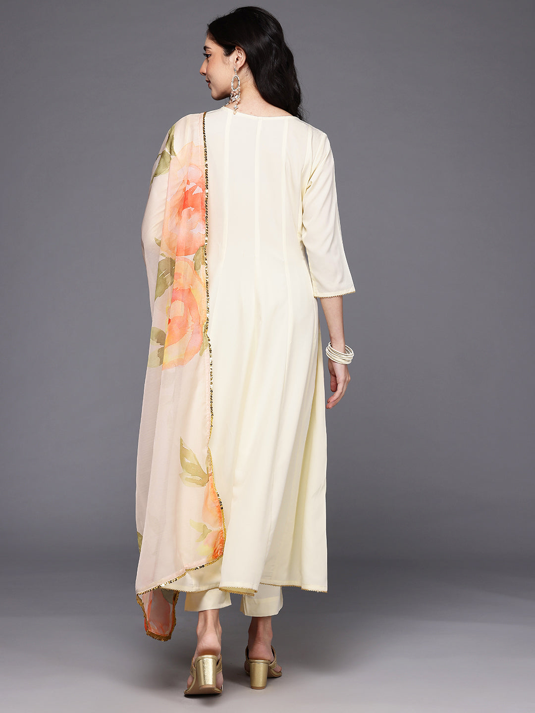 Panelled Gotta Patti Kurta with Trousers & Dupatta