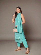 Women Ethnic Motifs Printed Regular Gotta Patti Kurta with Trousers & With Dupatta