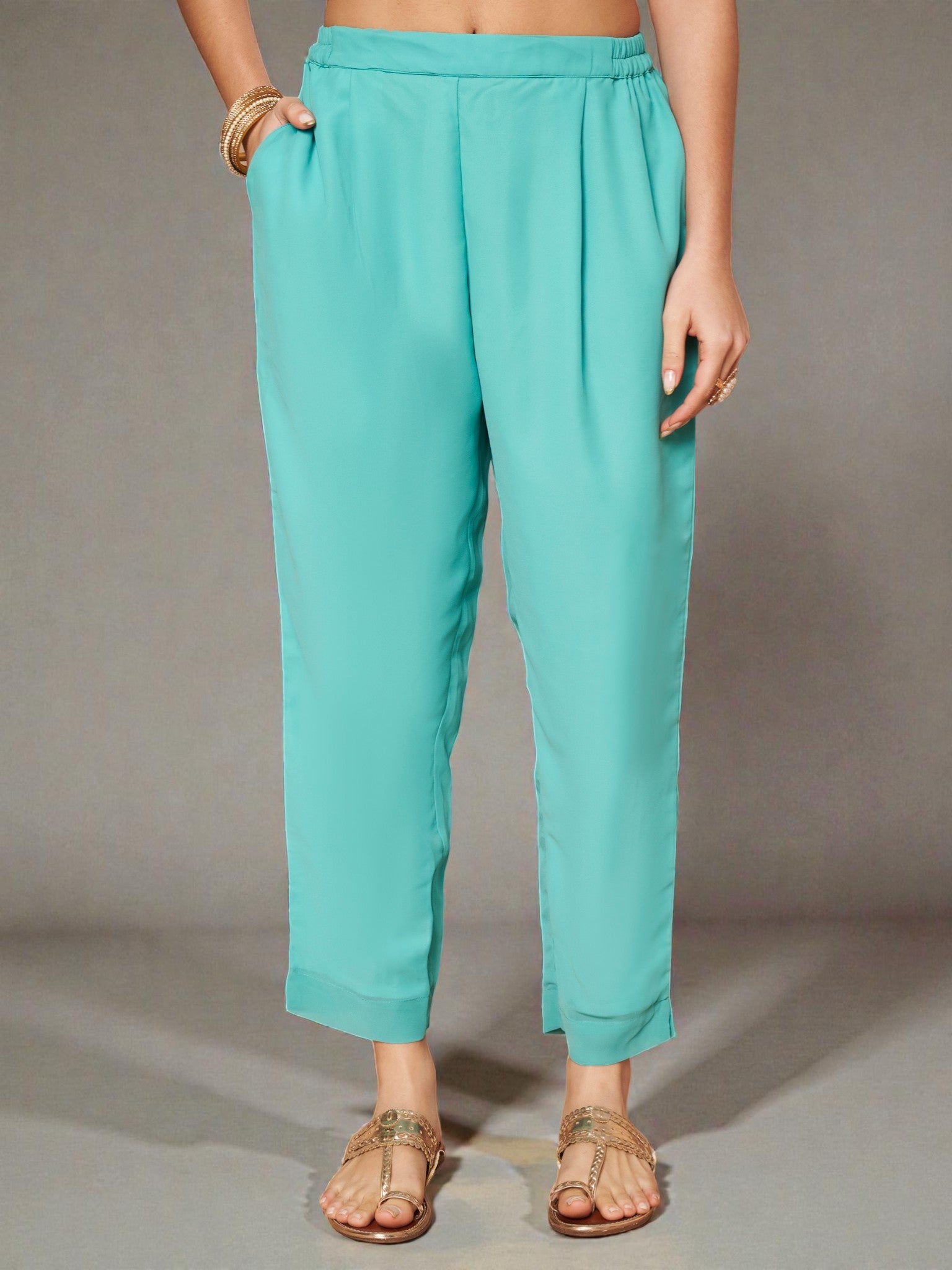 Women Ethnic Motifs Printed Regular Gotta Patti Kurta with Trousers & With Dupatta