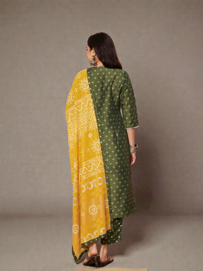 Women Ombre Printed Regular Sequinned Kurta with Trousers & With Dupatta