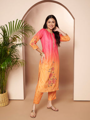 Women Ethnic Motifs Printed Regular Sequinned Kurta with Trousers & With Dupatta