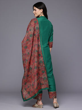 Ethnic Motifs Yoke Design Gotta Patti Kurta with Trousers & Dupatta