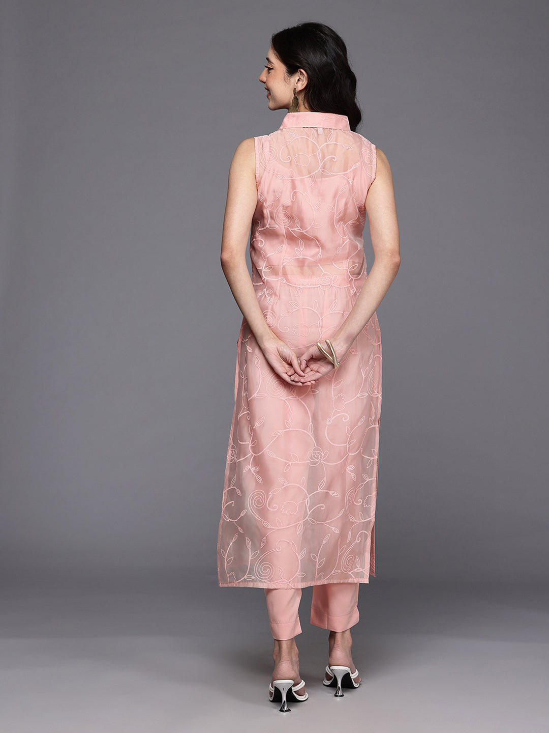 Floral Printed Regular Gotta Patti Kurta with Trousers