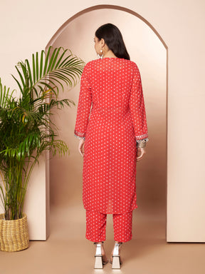 Women Ethnic Motifs Printed Regular Mirror Work Kurta with Trousers