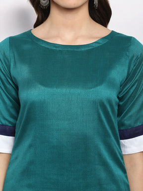 Multicoloured Colourblocked Straight Kurta