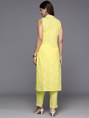 Floral Printed Pure Cotton Kurta with Trousers