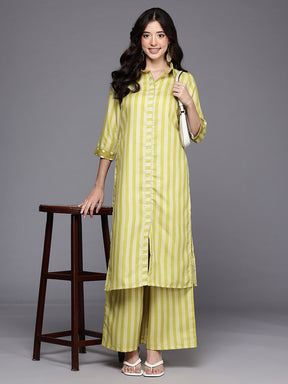 Striped Regular Gotta Patti Kurta with Palazzos