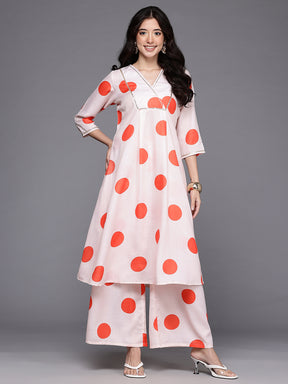 Printed Pleated Gotta Patti Kurta with Palazzos