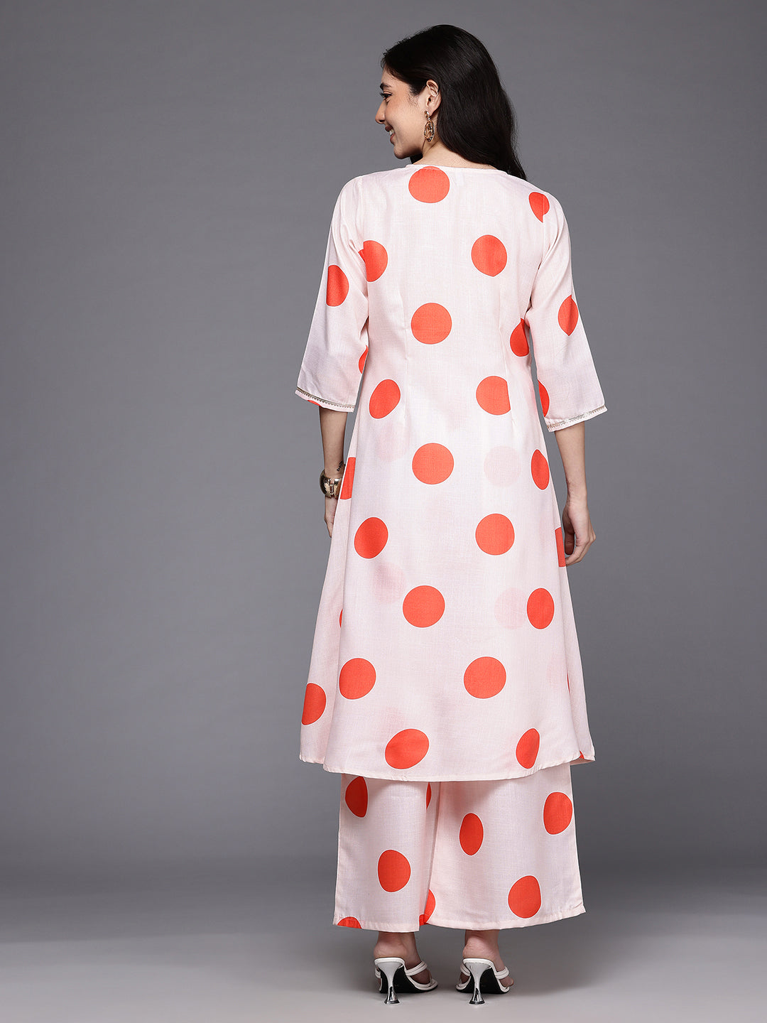 Printed Pleated Gotta Patti Kurta with Palazzos