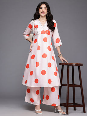 Printed Pleated Gotta Patti Kurta with Palazzos