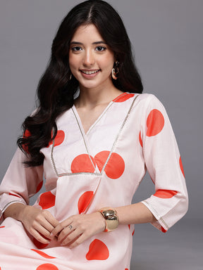 Printed Pleated Gotta Patti Kurta with Palazzos