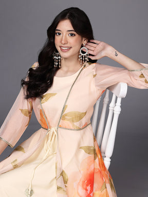 Floral Printed Empire Kurta with Palazzos