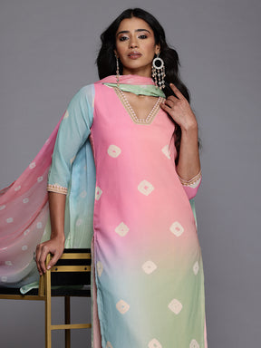 Bandhani Printed Regular Gotta Patti Kurta with Palazzos & Dupatta