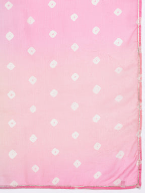 Bandhani Printed Regular Gotta Patti Kurta with Palazzos & Dupatta