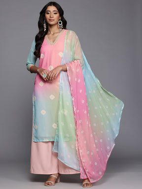 Bandhani Printed Regular Gotta Patti Kurta with Palazzos & Dupatta