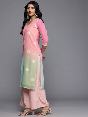Bandhani Printed Regular Gotta Patti Kurta with Palazzos & Dupatta