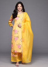 Floral Printed Gotta Patti Kurta With Palazzos & Dupatta
